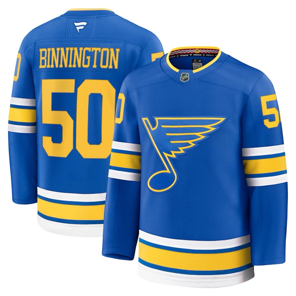 Jordan Binnington St. Louis Blues Fanatics Home Premium Player Jersey - Blue - Picture 7 of 7